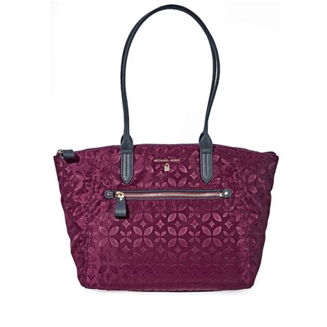 michael kors kelsey tote plum|Kelsey Medium Floral Nylon Tote Bag .